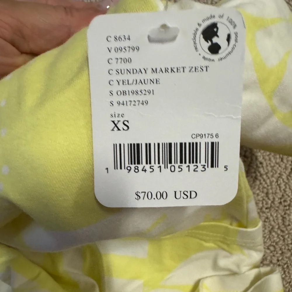NWT SIZE XS Free People Yellow and White Geometric Romper